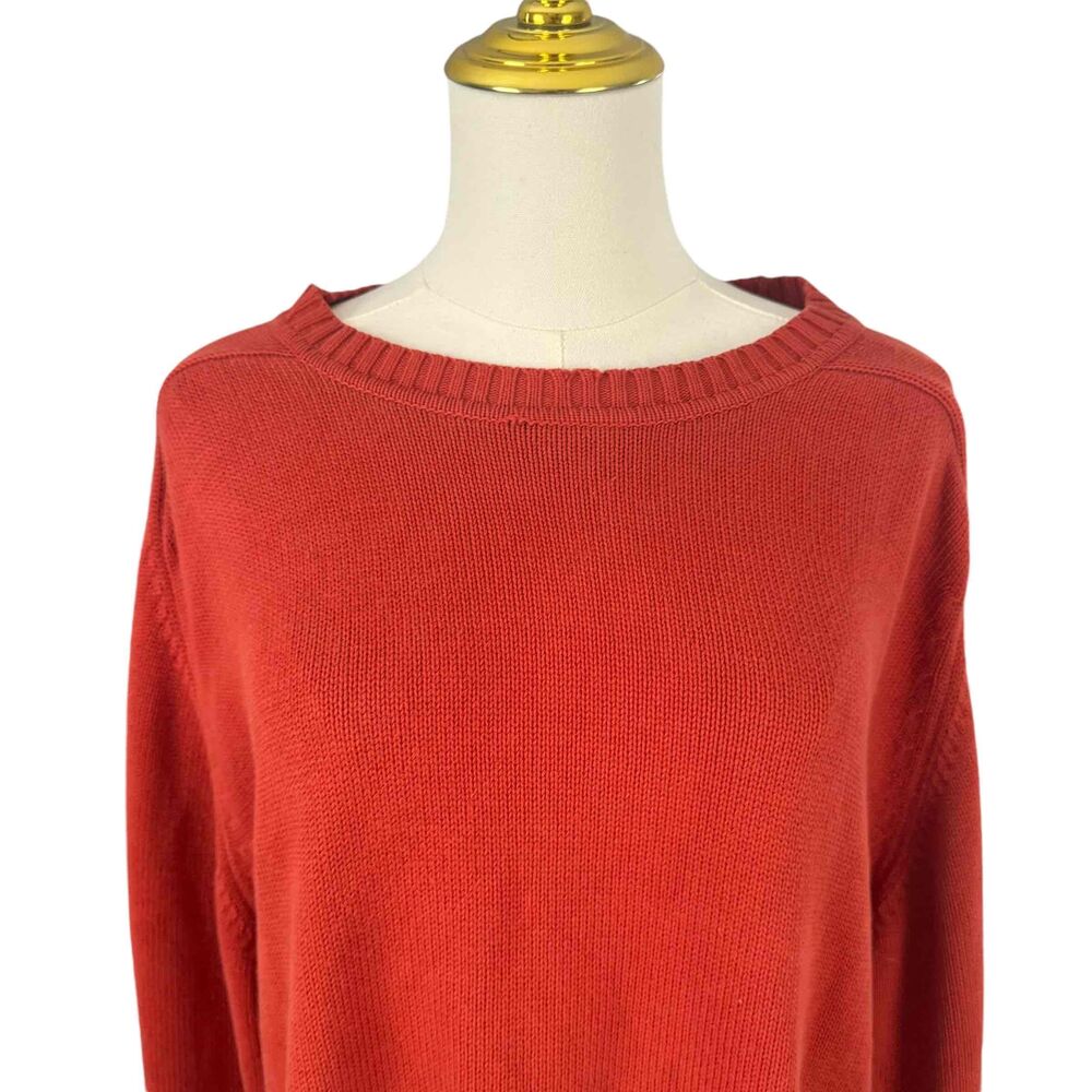 Saint Johns Bay Burnt Rust Orange Oversized Pullover Fall Sweater Earthy Boho XL - Picture 10 of 16